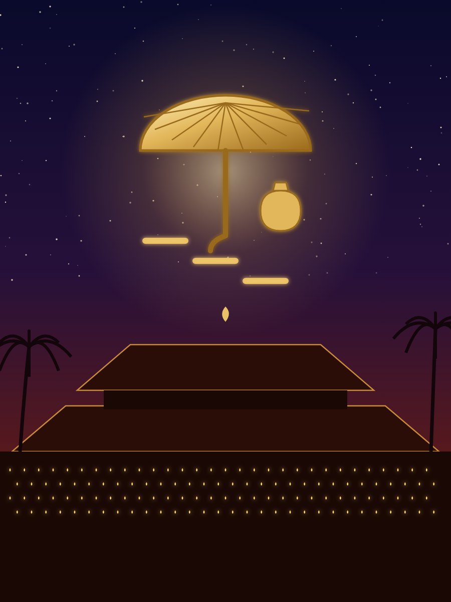 Vamana's footprint emblem over the temple and suburbs of Thrikkakara